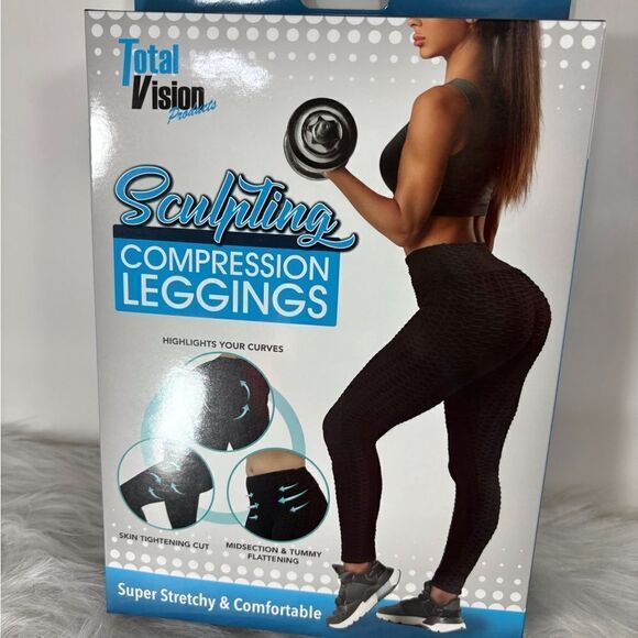 Total Vision Pants - Sculpting Compression Leggings Size Large
